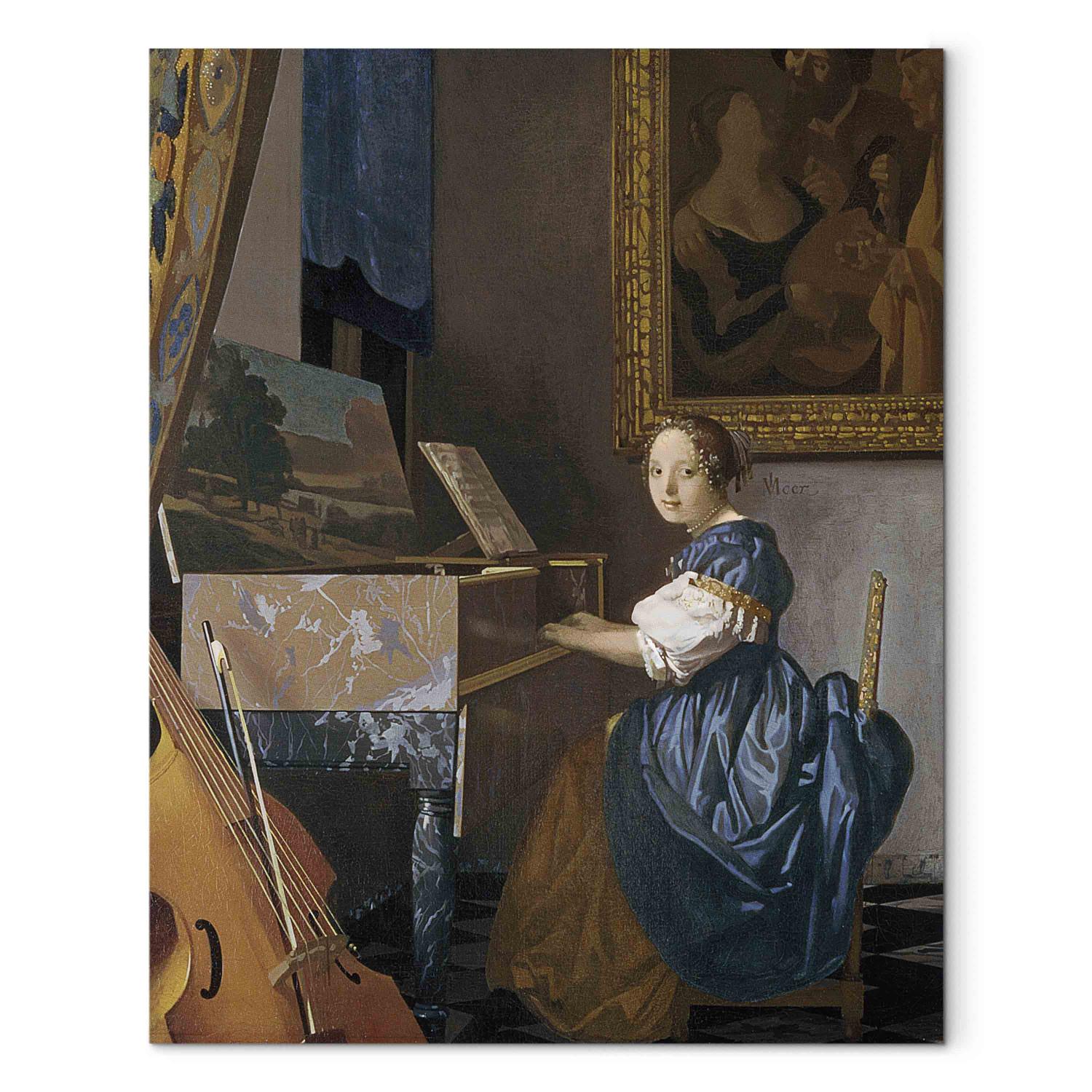 Reproducción de cuadro A Young Lady Seated at a Virginal