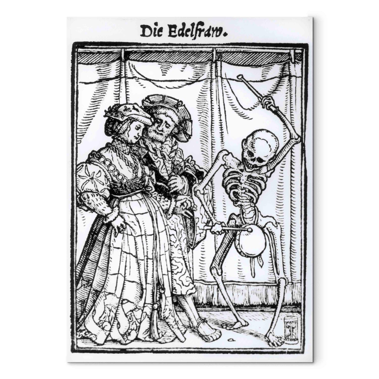Cuadro famoso Death and the Noblewoman, from 'The Dance of Death', engraved by Hans Lutzelburger