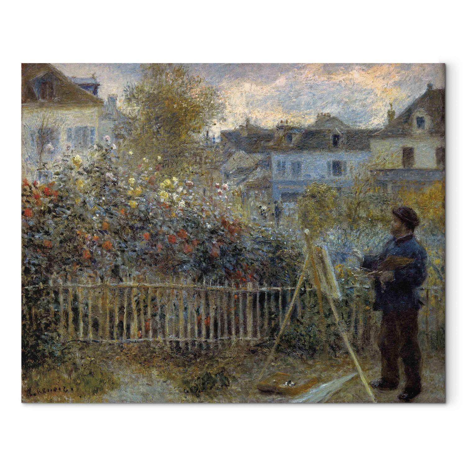 Réplica de pintura Monet peignant dans son jardin à Argenteuil