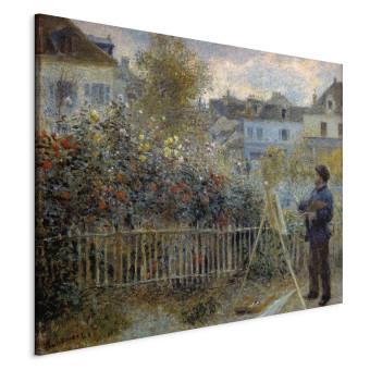 Réplica de pintura Monet peignant dans son jardin à Argenteuil
