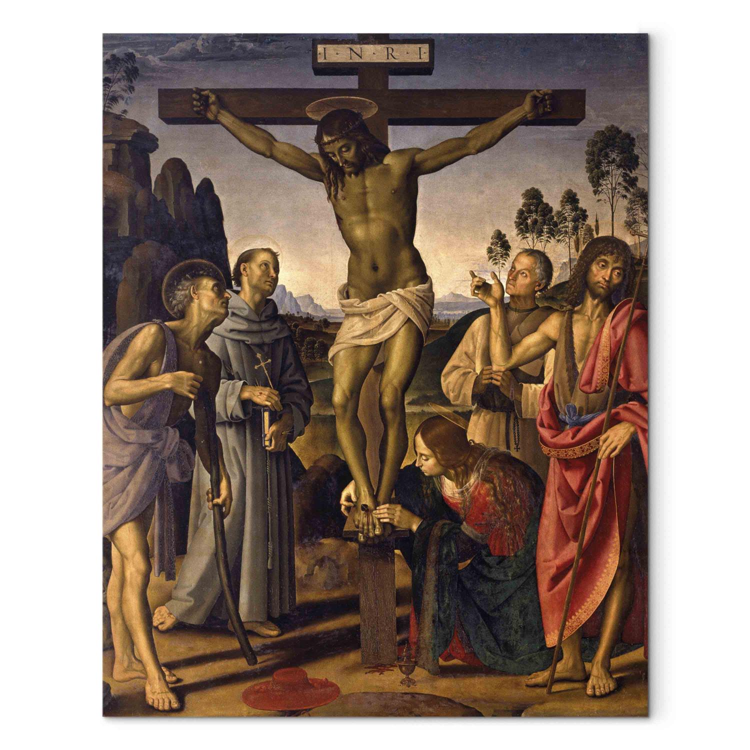 Reproducción Christ on the Cross and Saints Hieronymus, Francis of Assissi, the beatified Giovanni Colombini, John the Baptist and Mary Magdalene