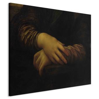 Réplica de pintura Mona Lisa, detail of her hands