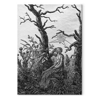 Reproducción de cuadro The woman with the cobweb between bare trees