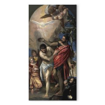 Réplica de pintura The Baptism of Christ with donor portraits of Bartolomeo Stravazino and his son Giovanni