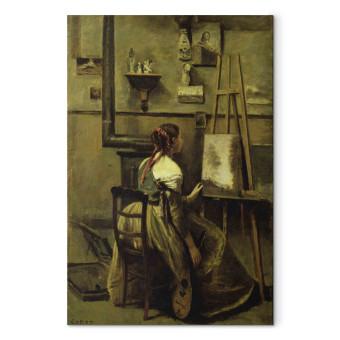 Cuadro famoso The Studio of Corot, or Young woman seated before an Easel