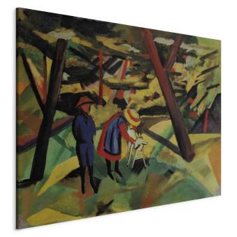 Réplica de pintura Kinder mit Ziege im Wald