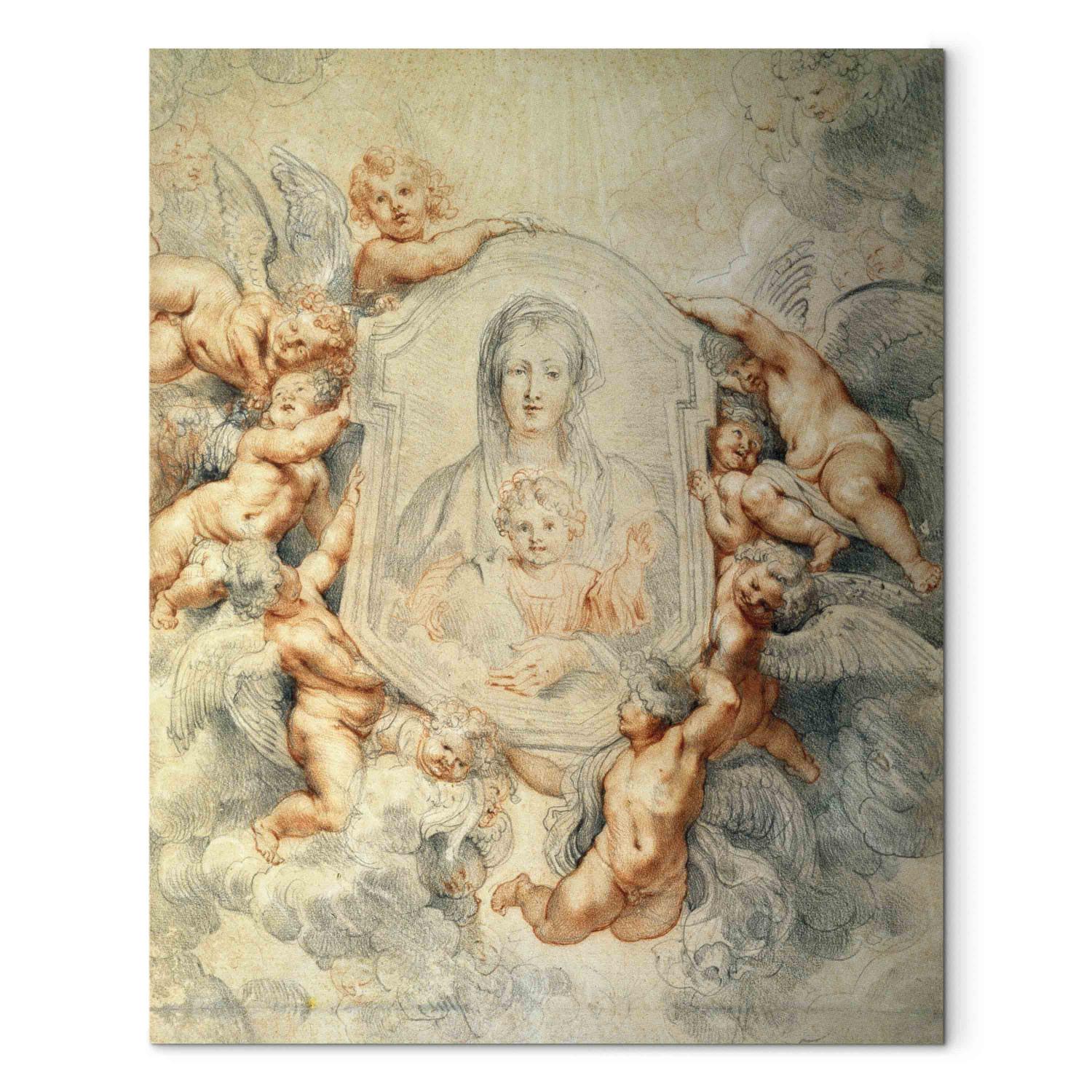 Réplica de pintura The Image of the Madonna, carried by Angels