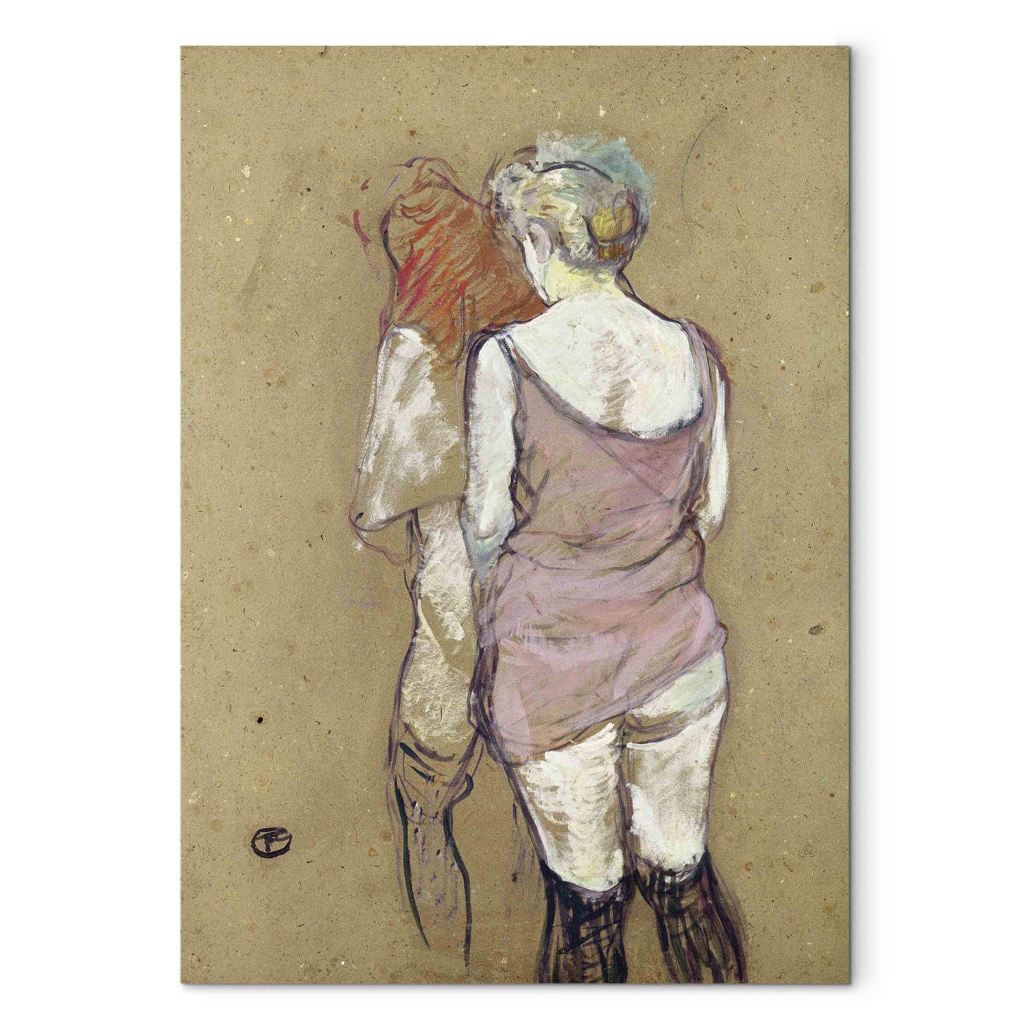 Reproducción Two Semi-Nude Women at the Maison de la Rue des Moulins