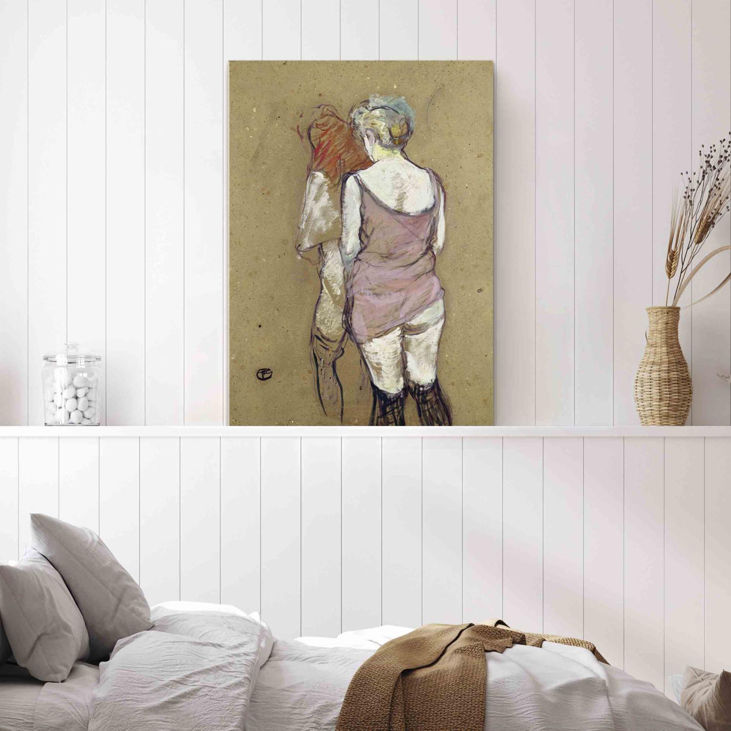 Reproducción Two Semi-Nude Women at the Maison de la Rue des Moulins