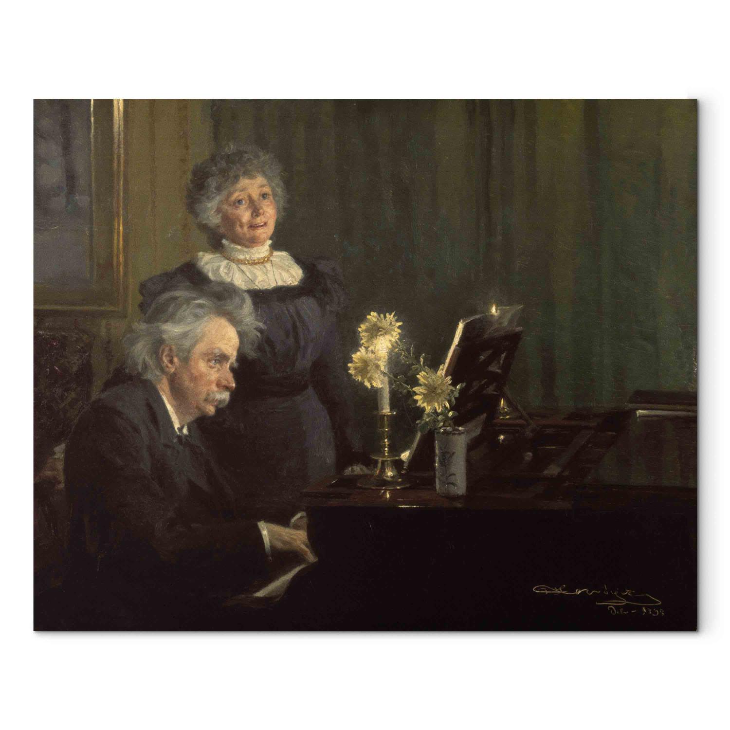 Cuadro famoso Edvad Grieg accompanies his wife at the piano