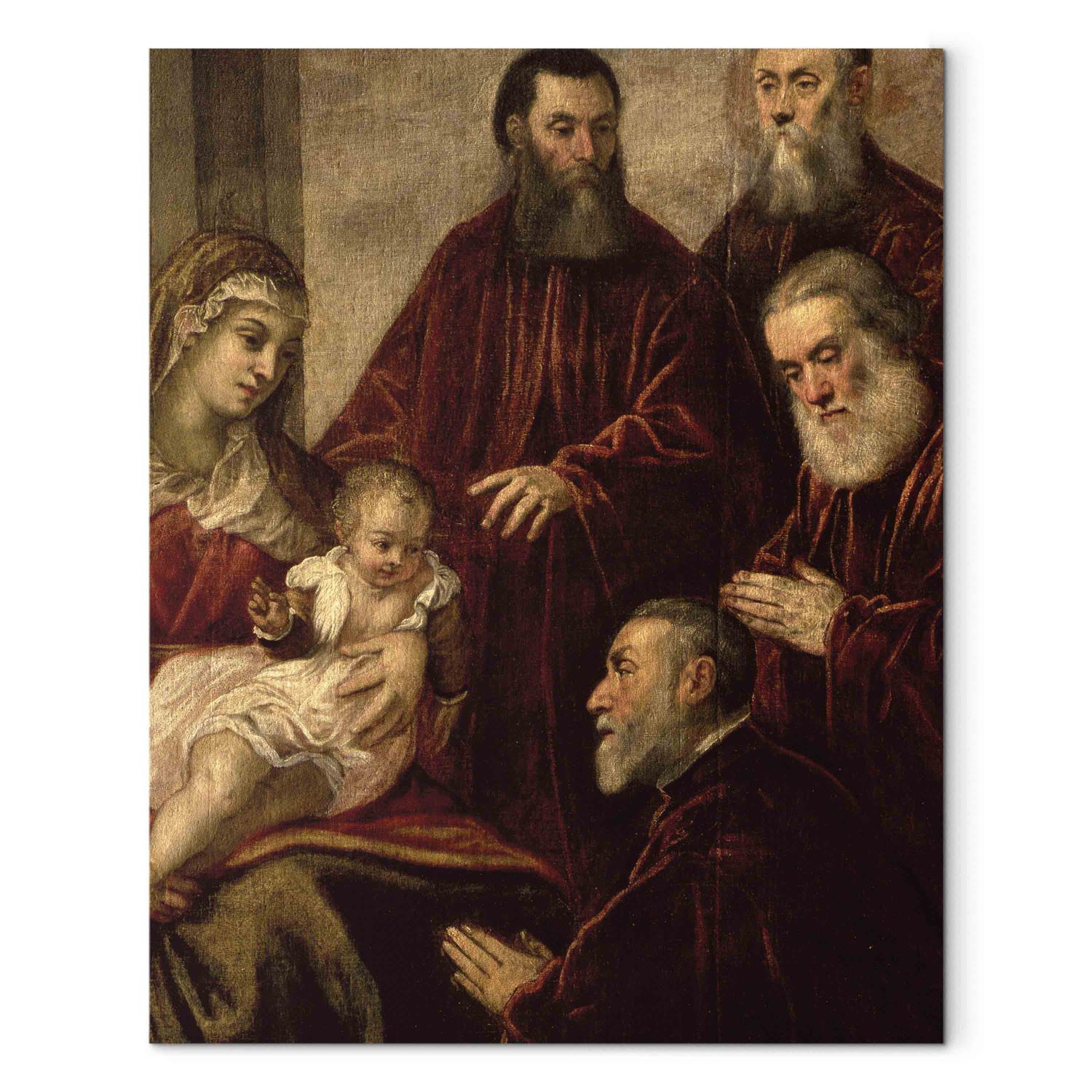 Reproducción de cuadro Madonna and child with four Statesmen