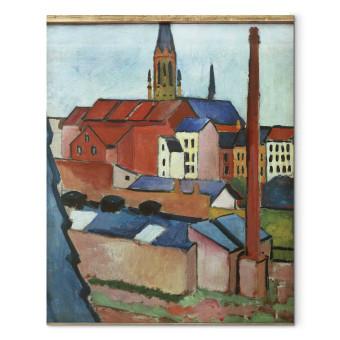 Reproducción de cuadro Marienkirche mit Häusern und Schornstein