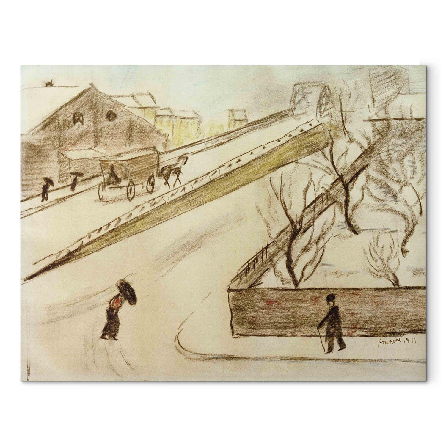 Réplica de pintura Straßenecke im Schnee