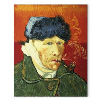 Réplica de pintura Selfportrait with fur hat, bandaged ear and tobacco pipe