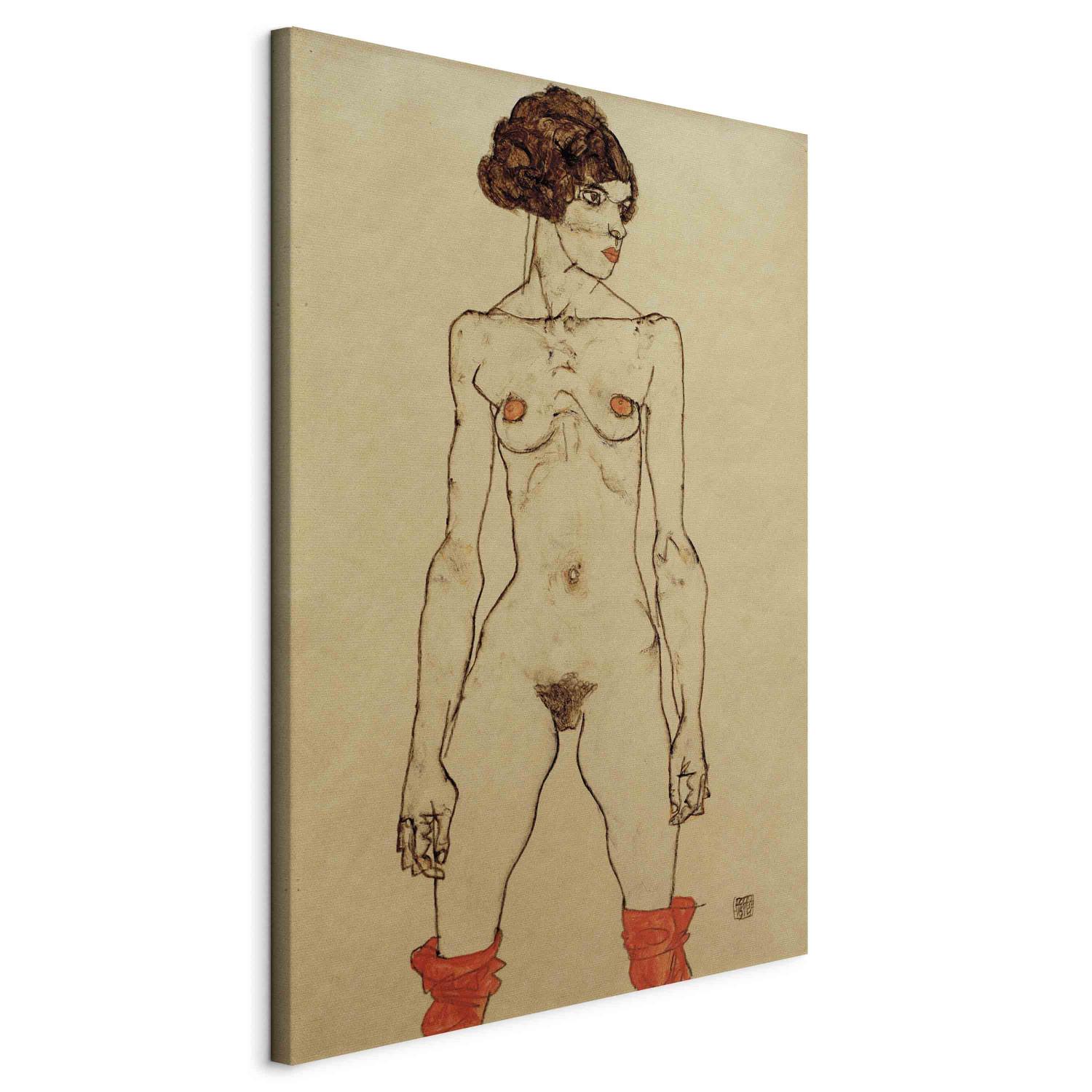 Réplica de pintura Stehendes nacktes Mädchen mit Strümpfen