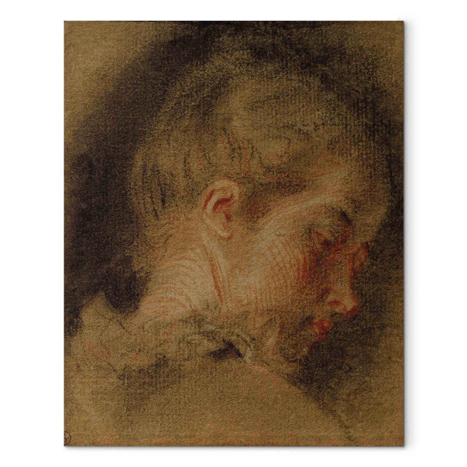 Réplica de pintura Head of a young woman, bent to the right