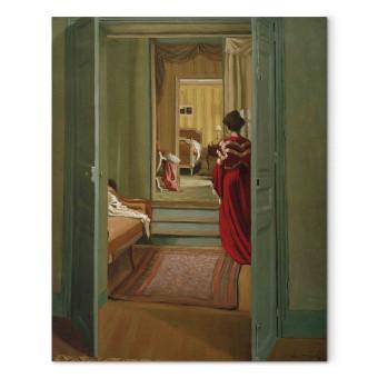 Réplica de pintura Intérieur avec femme en rouge de dos