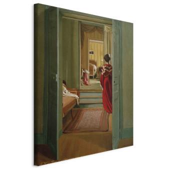 Réplica de pintura Intérieur avec femme en rouge de dos