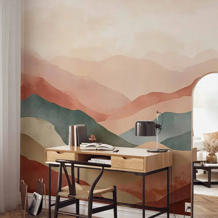 Paisaje montañoso - composición sencilla en estilo terracota
