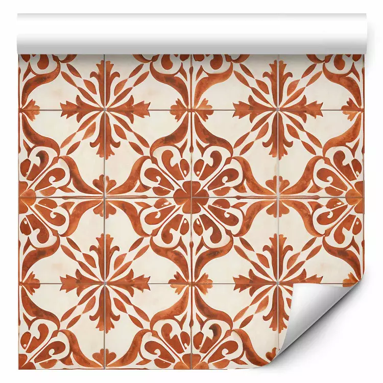 Patrón de terracota - composición con ornamentos sobre azulejos
