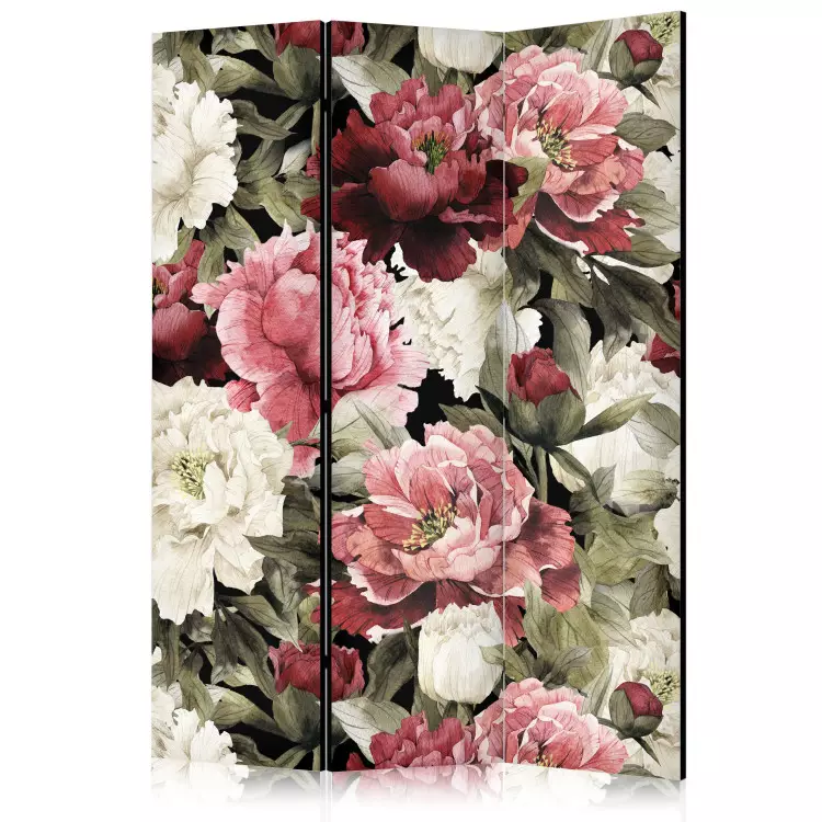 Floral Motif - Peonies Painted With Watercolor in Warm Colors [Room Dividers]