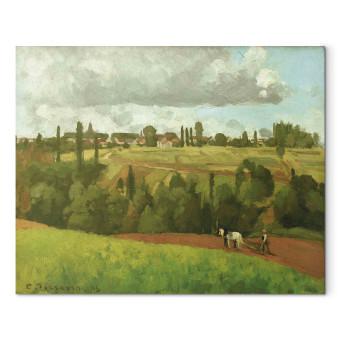 Reproducción de cuadro Landscape with peasant ploughing 