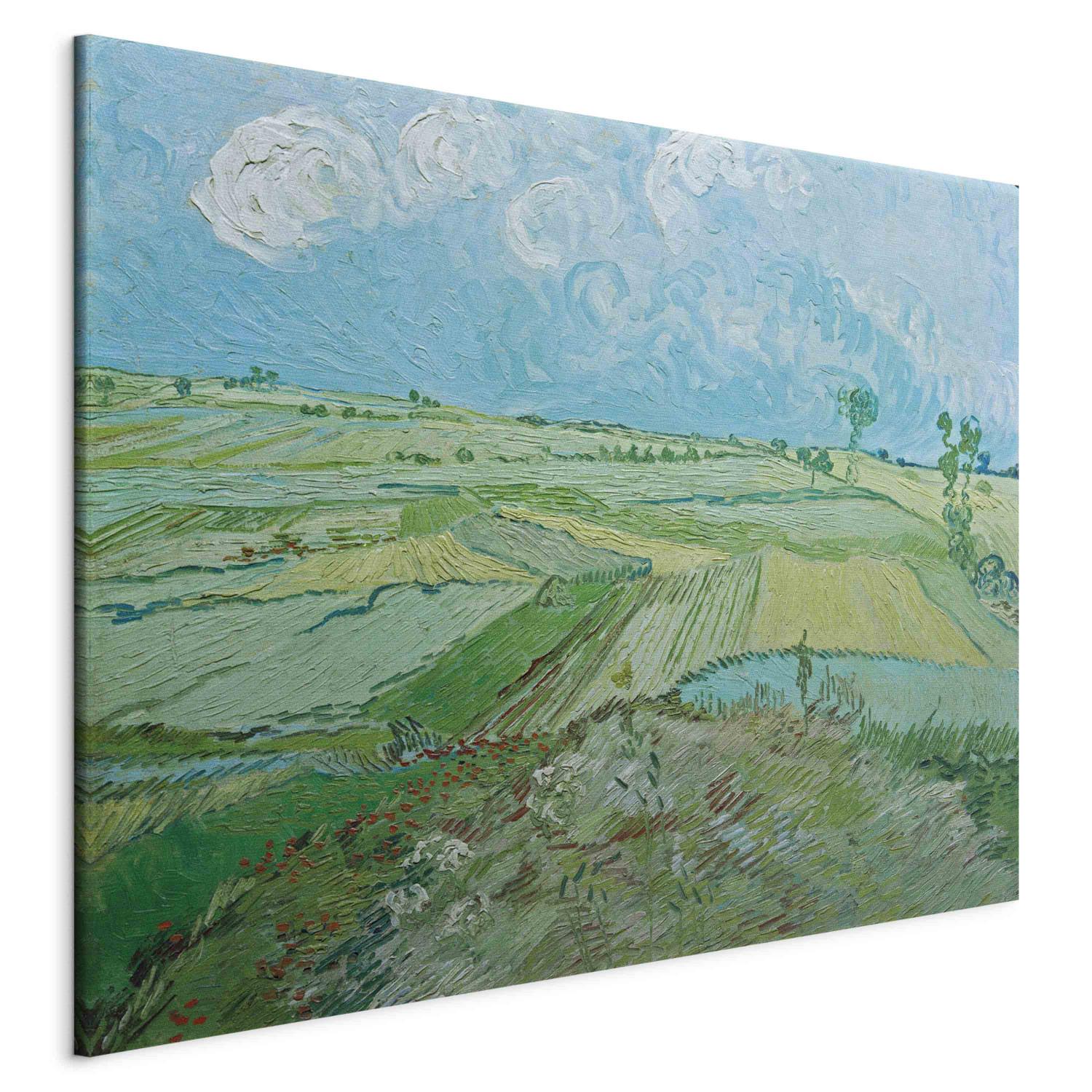 Réplica de pintura Wheatfields in Auvers with rainclouds 