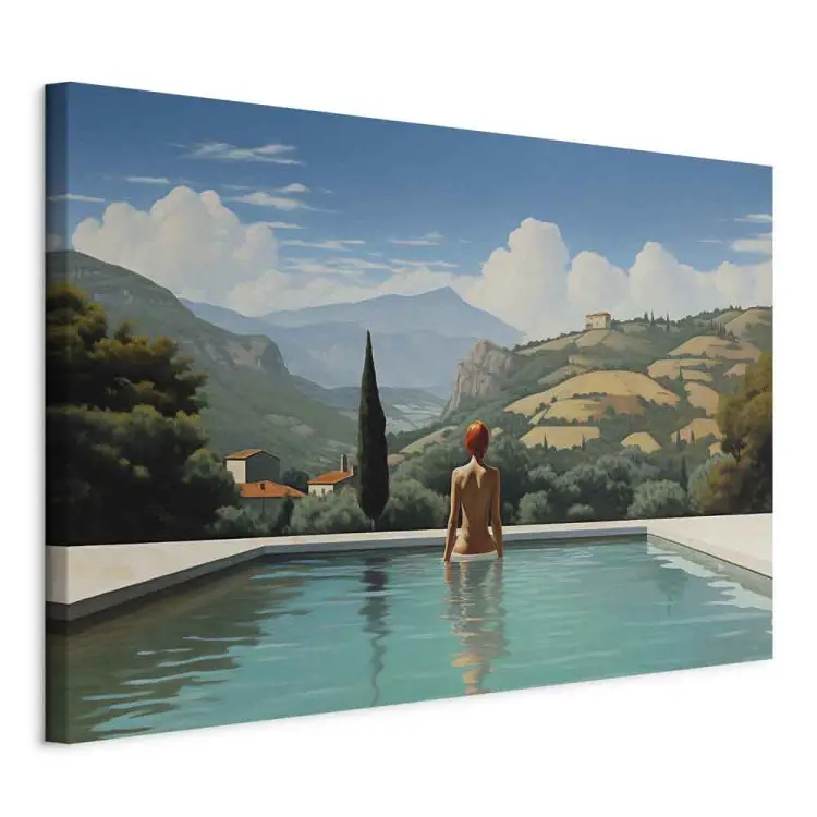Mirando a lo lejos - figura pensativa en piscina