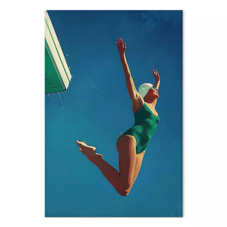Aerial Euphoria - Woman Jumping off Diving Board Against the Sky