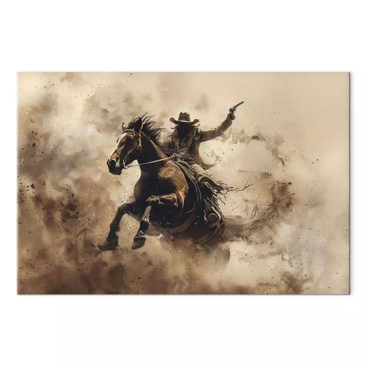Wild Gallop - Cowboy Riding Fast with Gun Drawn