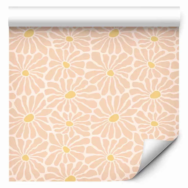 Flores delicadas - motivo pastel con centros amarillos