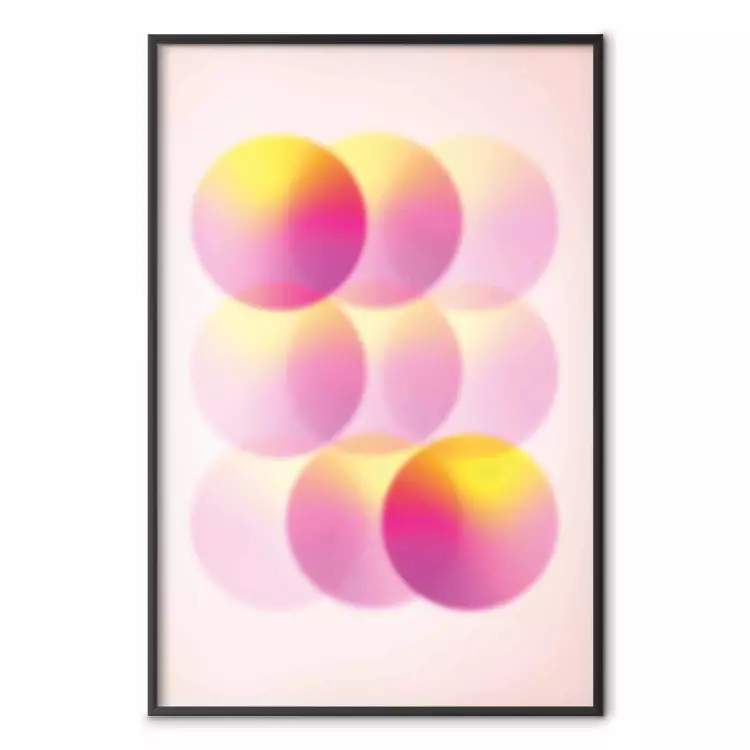 Círculos pastel - abstractos en rosa y amarillo sobre fondo brillante