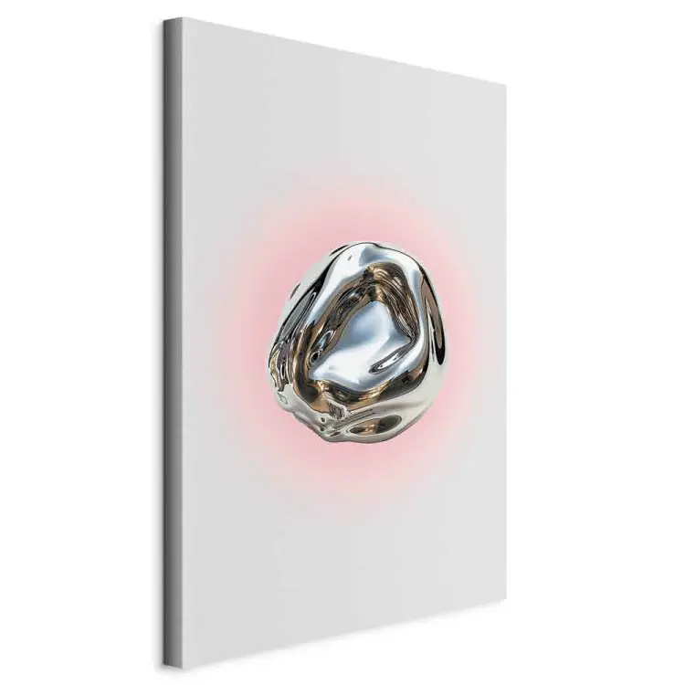 Forma plateada - abstracción moderna esférica en fondo claro