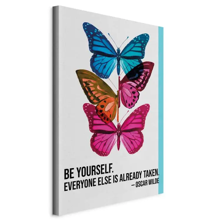 Mariposas de colores - alas multicolores y cita de Wilde
