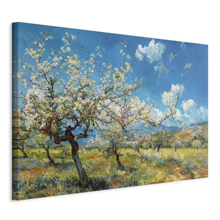 Huerto en flor: paisaje primaveral inspirado en Van Gogh
