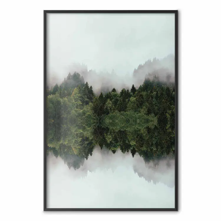 Taiga brumosa - un escenario misterioso con árboles en la niebla