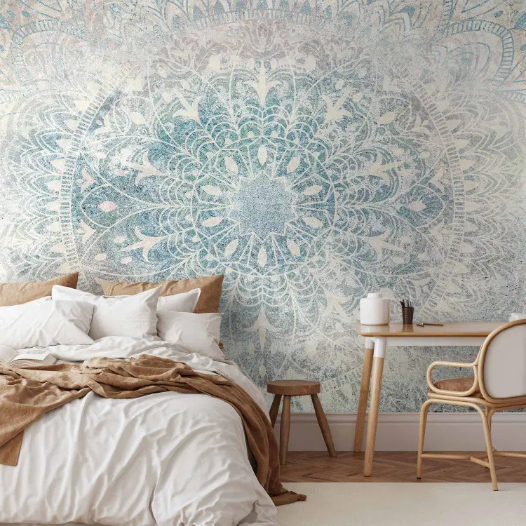 Mandala de los sueños: un delicado diseño en tonos azul y beige