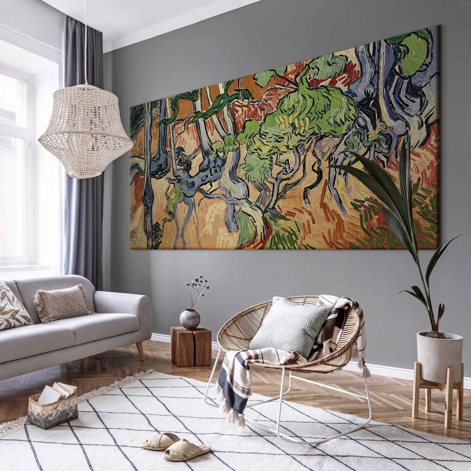 Cuadro XXL Vincent Van Gogh - Raíces de árboles impreso en lienzo