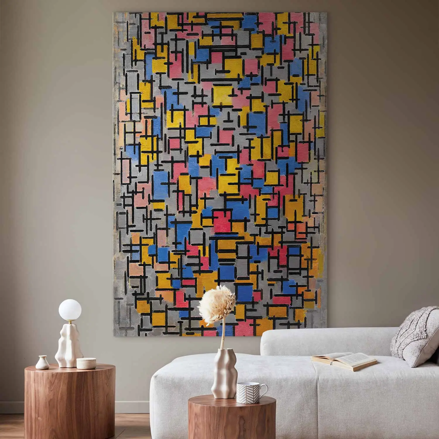 Cuadro XXL Piet Mondrian - Composición impreso en lienzo en la