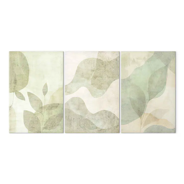 Elegancia abstracta de la naturaleza - Delicadas hojas en tonos verdes