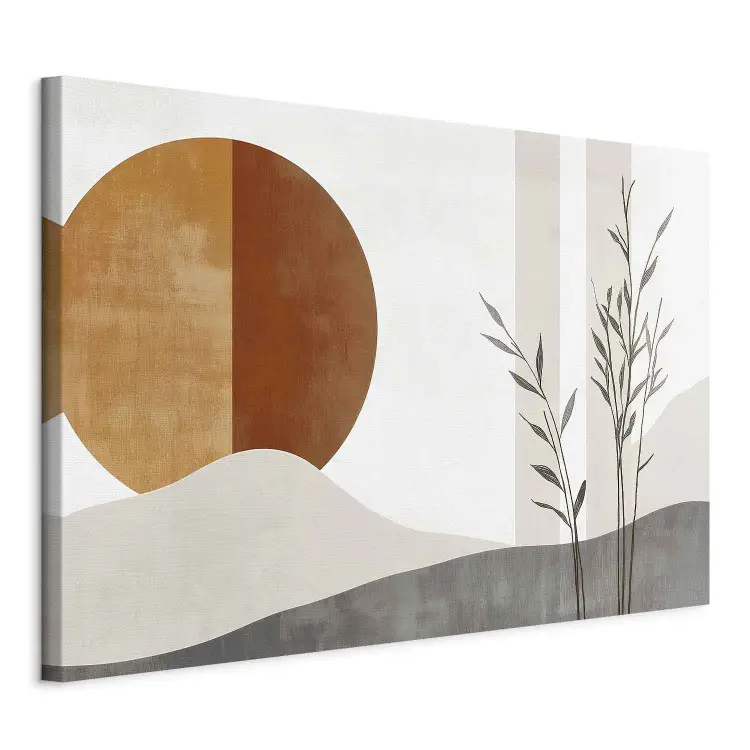 Armonía oriental - puesta de sol sobre el agua en estilo minimalista