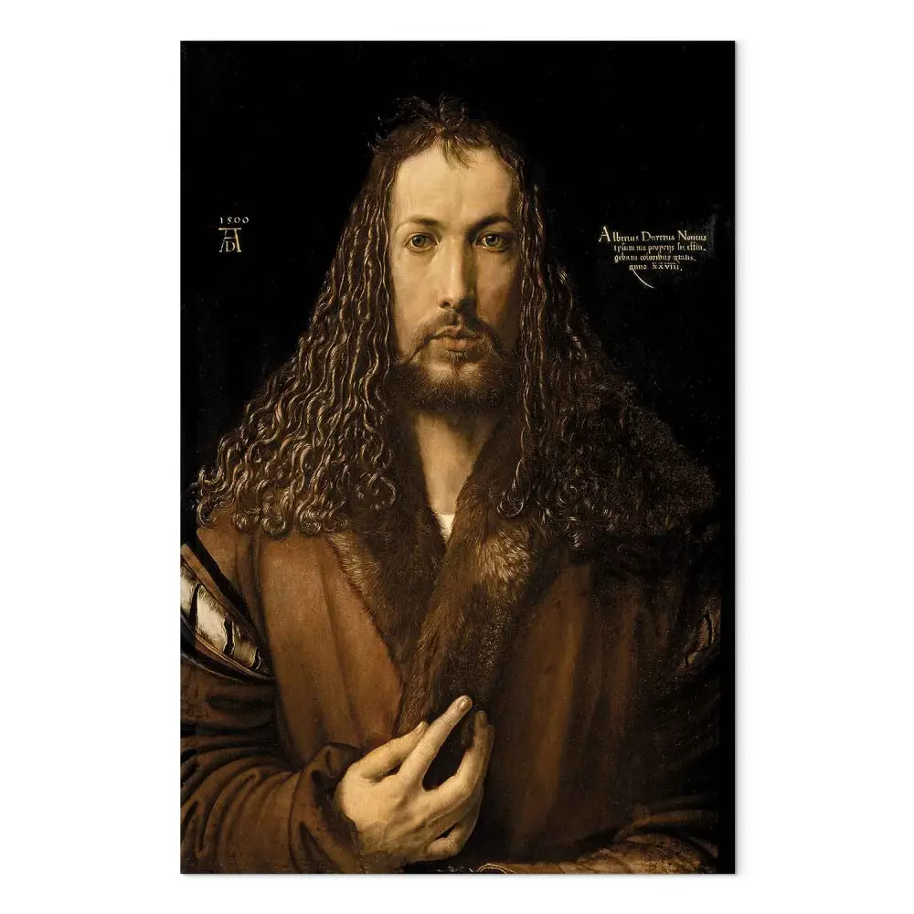 Reproducción Autorretrato con abrigo de piel para pared - tienda bimago