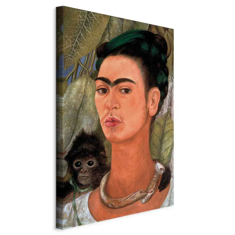 Reproducción Frida Kahlo - Autorretrato con Mono para pared - tienda bimago