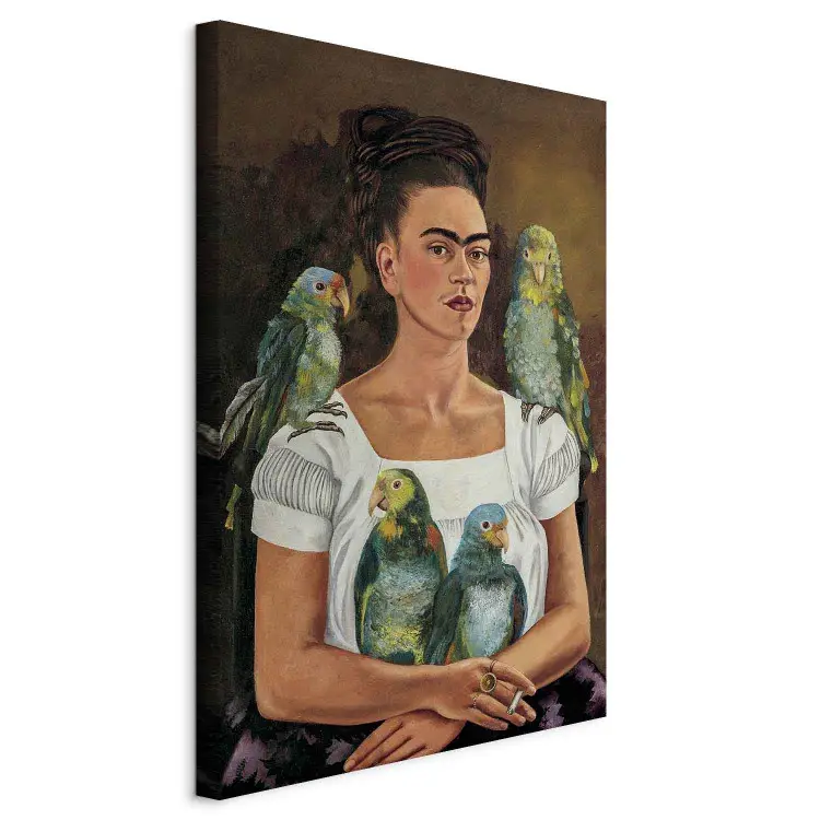 Reproducción Frida Kahlo - Mis loros y yo para pared - tienda bimago