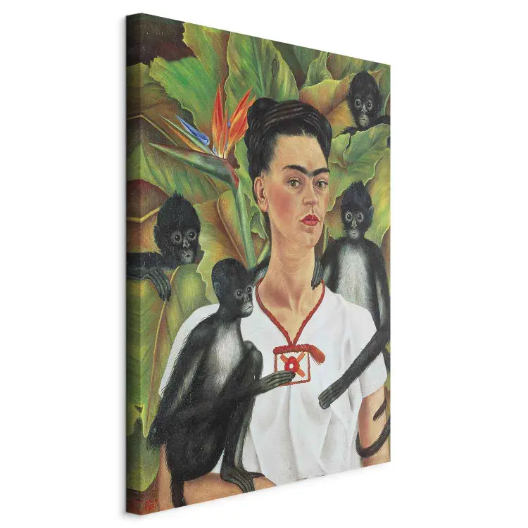 Reproducción Frida Kahlo - Autorretrato con monos para pared - tienda ...