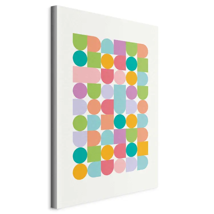 Código de Color - disposición de figuras geométricas en tonos pastel