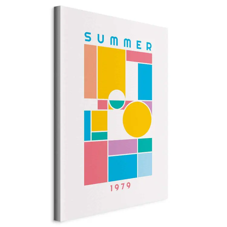 Rompecabezas de Verano - figuras geométricas coloridas en estilo retro con fecha 1979