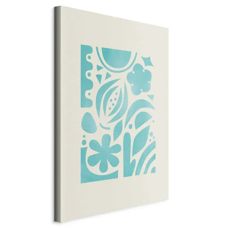 Flora Azul - flores y hojas decorativas en composición gráfica