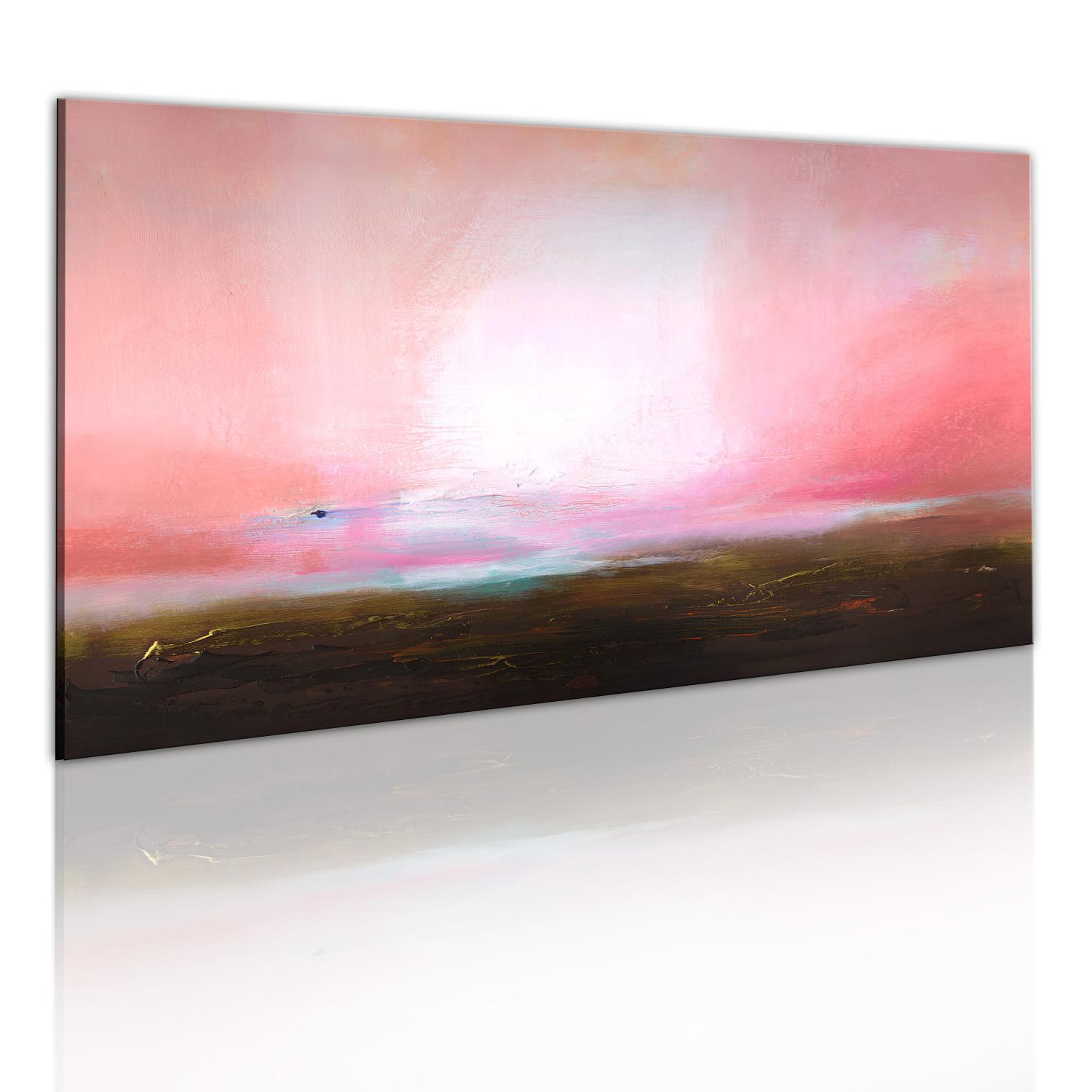 Cuadro Horizonte distante (1 pieza) - fondo abstracto con cielo rosa
