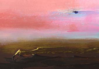 Cuadro Horizonte distante (1 pieza) - fondo abstracto con cielo rosa